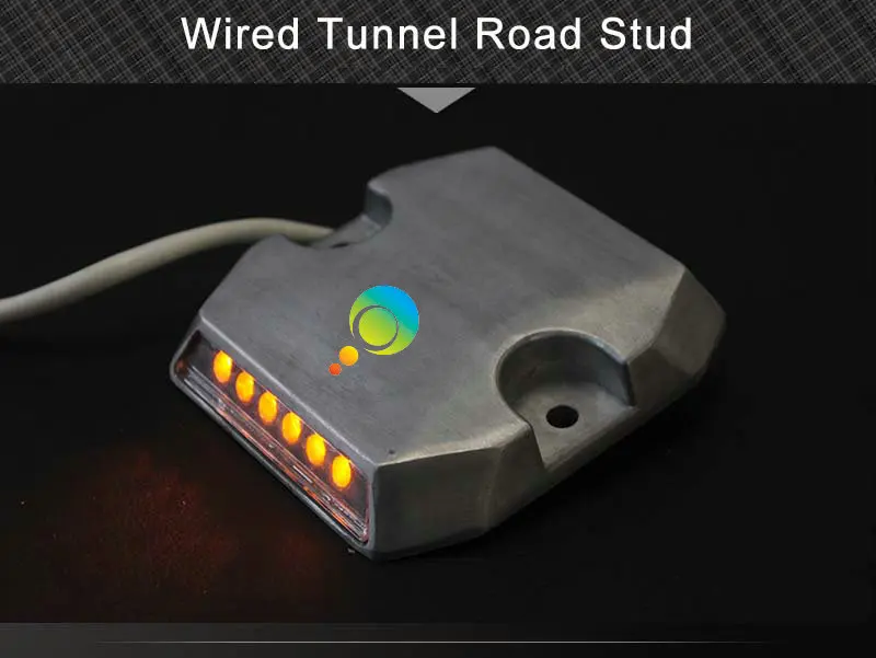 DC 24V Aluminum Waterproof Red LED Tunnel Wired Road Stud