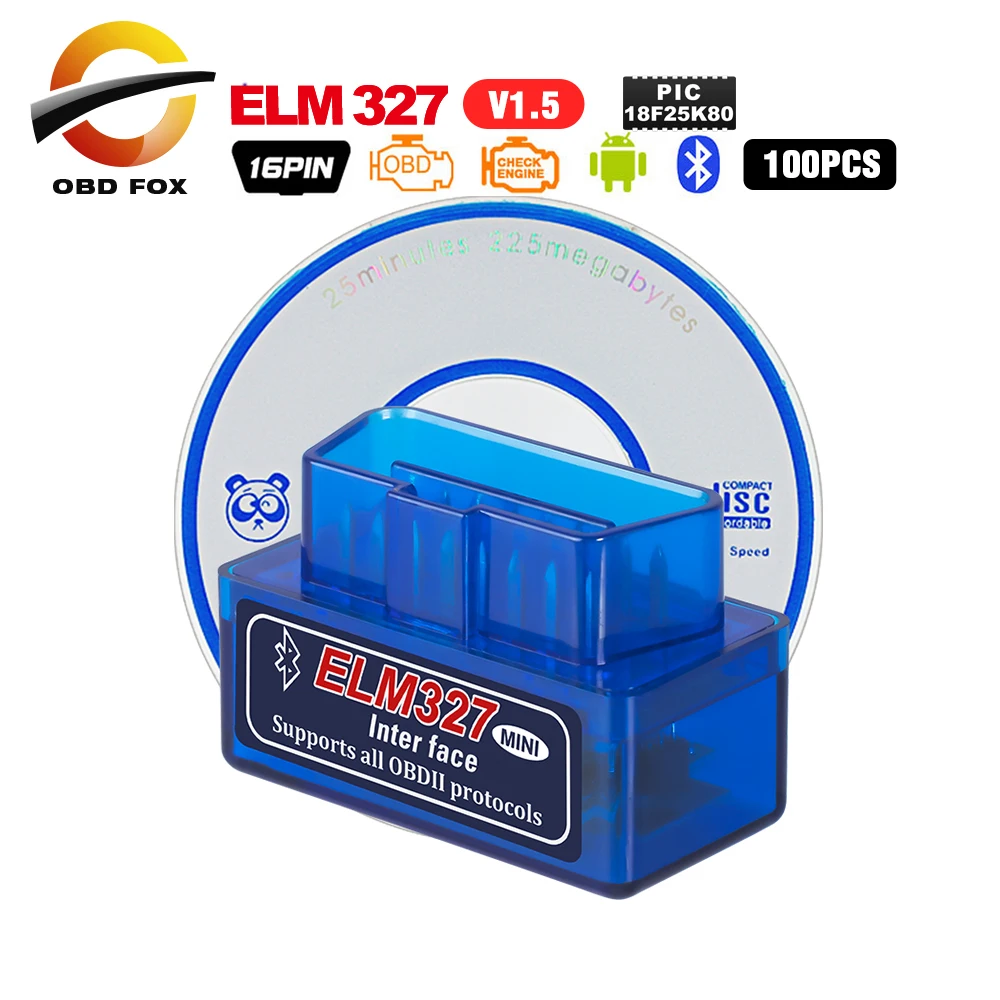 Супер Мини ELM 327 Bluetooth V2.1 OBDII автоматический сканер elm327 wifi v1.5 работает на Android/IOS ELM327 USB Mini 100 шт./лот