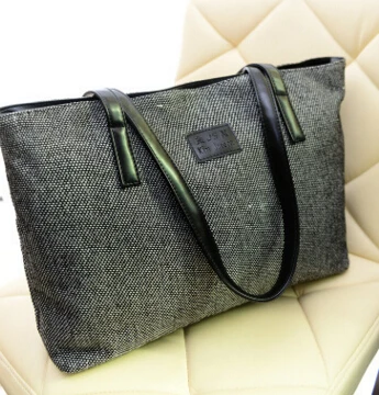 Новая зимняя парусиновая сумка на плечо для колледжа, большая ручная сумка, простая свежая Женская Студенческая сумка - Цвет: Черный