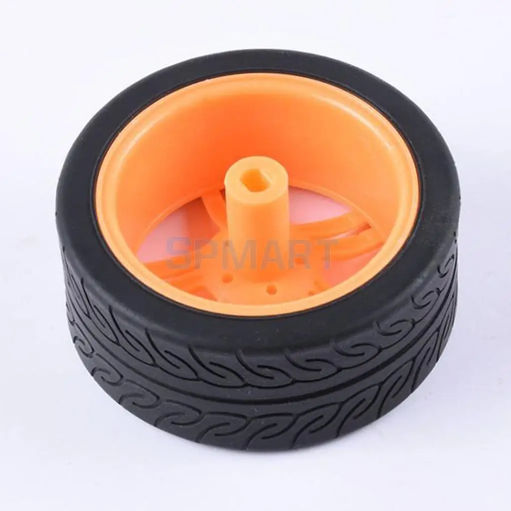 2pcs Rubber Tire TT Motor Car Wheel Smart Car Wheel for Robot Car RC Model Car Kids DIY Toy Car accessories