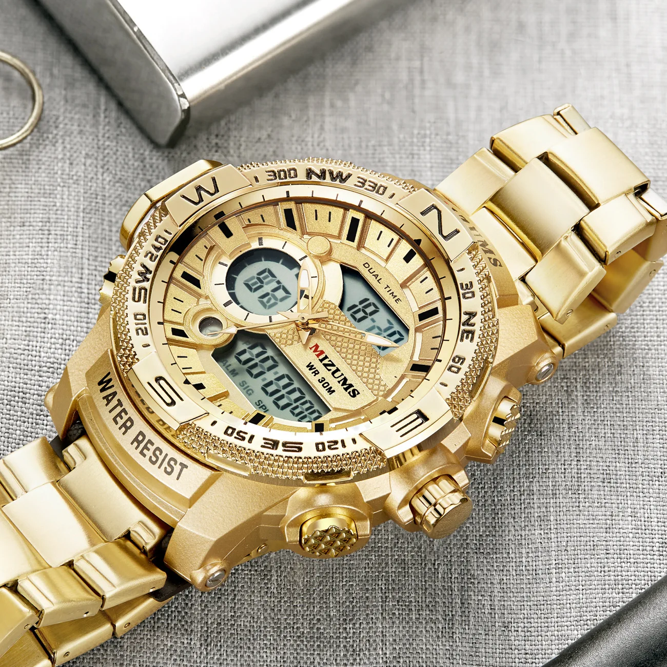 Mizums мужские часы Военные Спортивные Цифровые кварцевые часы с двойным дисплеем водонепроницаемые наручные часы Relogio Masculino Прямая поставка