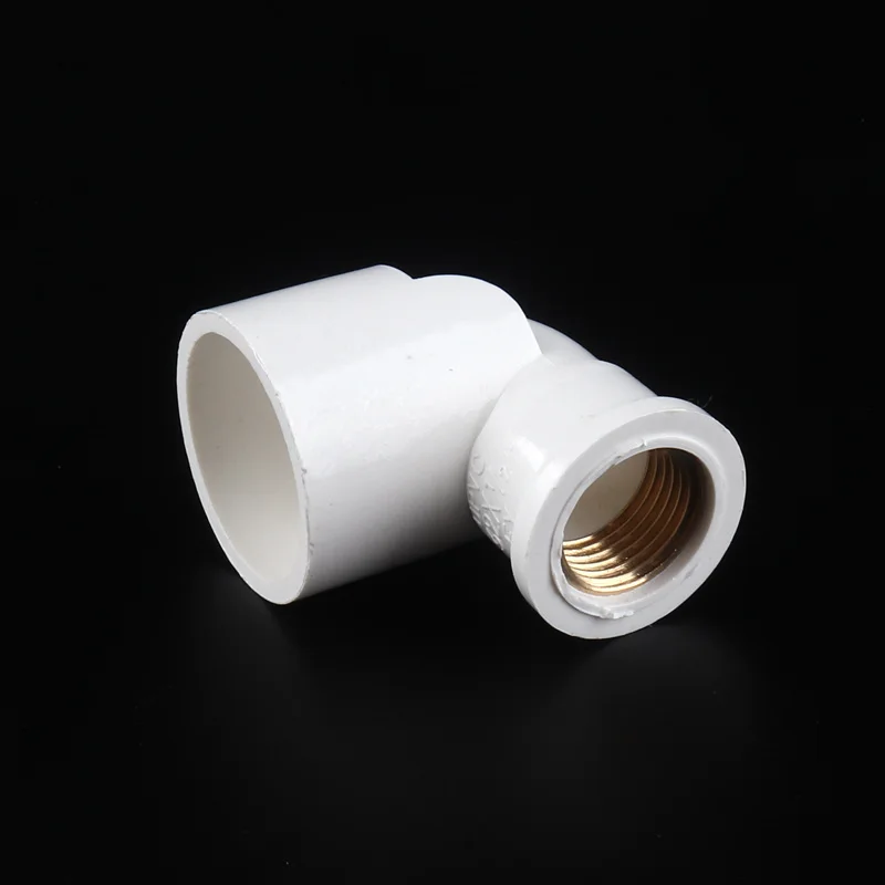 2pcs 1/2, 3/4Inch PVC Reducing Elbow Connectors Female Thread Brass 90 Degree Elbow Adapters for Garden Water Irrigation