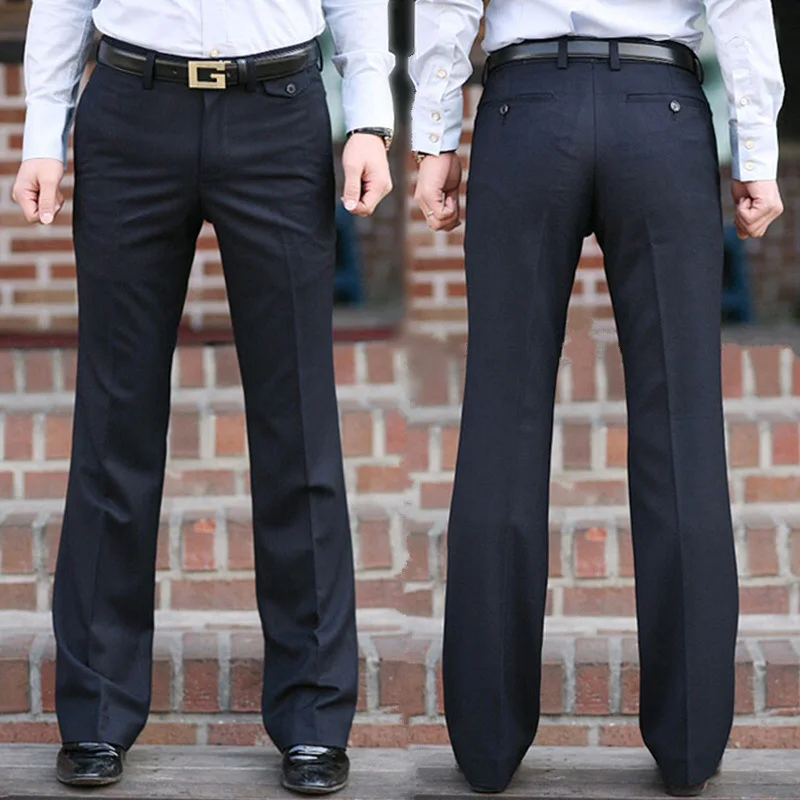 Business bell Bottom pants Men's Slim Vertical Straight trousers British Korean Suit Men's pants Drooping Big Size 28-37