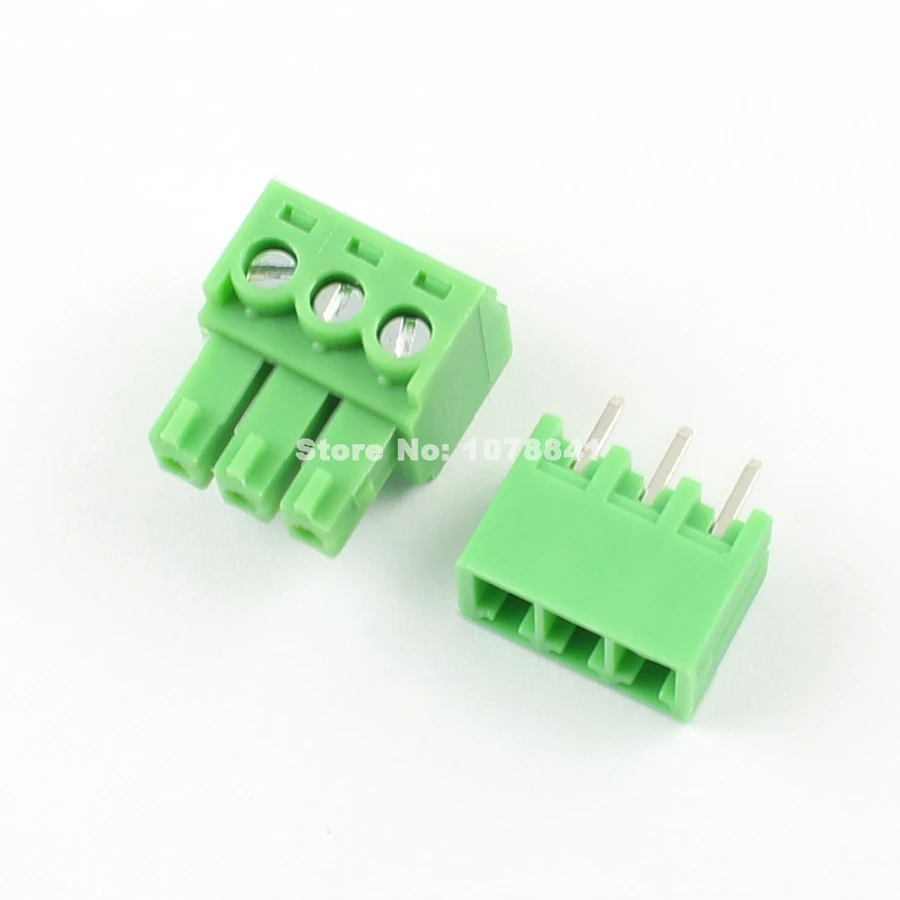 20 Pcs With Embossmen Straight 6 Pin Pitch 3.81mm Screw Terminal Block Connector Green Color