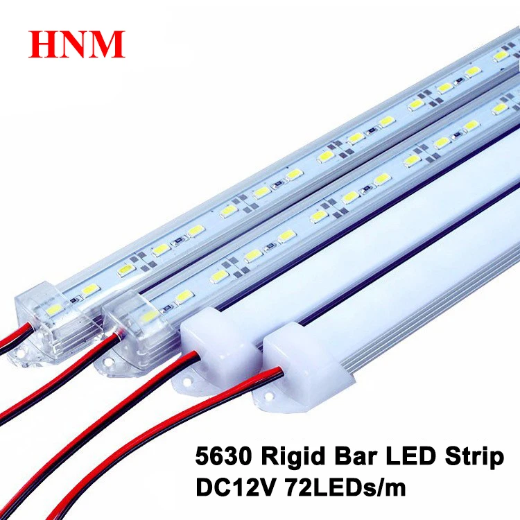 

1M 72LEDs 5630 rigid bar led strip light, White/ Warm White/ Cold White led bar lights; DC12V input; Waterproof IP67;milky cover