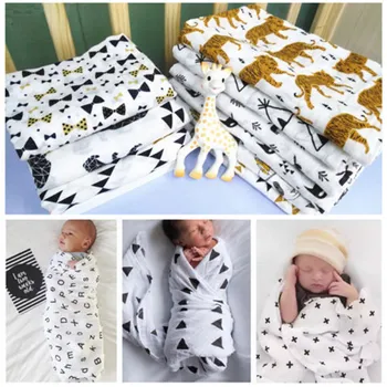 

1Pc Muslin 100% Cotton Baby Swaddles Soft Newborn Blankets Bath Gauze Infant Wrap sleepsack Stroller cover Play Mat
