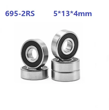 

100 шт./500 шт. 5x13x4 мм 695RS 695-2RS 695 2RS RS 5*13*4 мм двойная резиновая крышка радиальные шарикоподшипники Миниатюрный Мини-подшипник