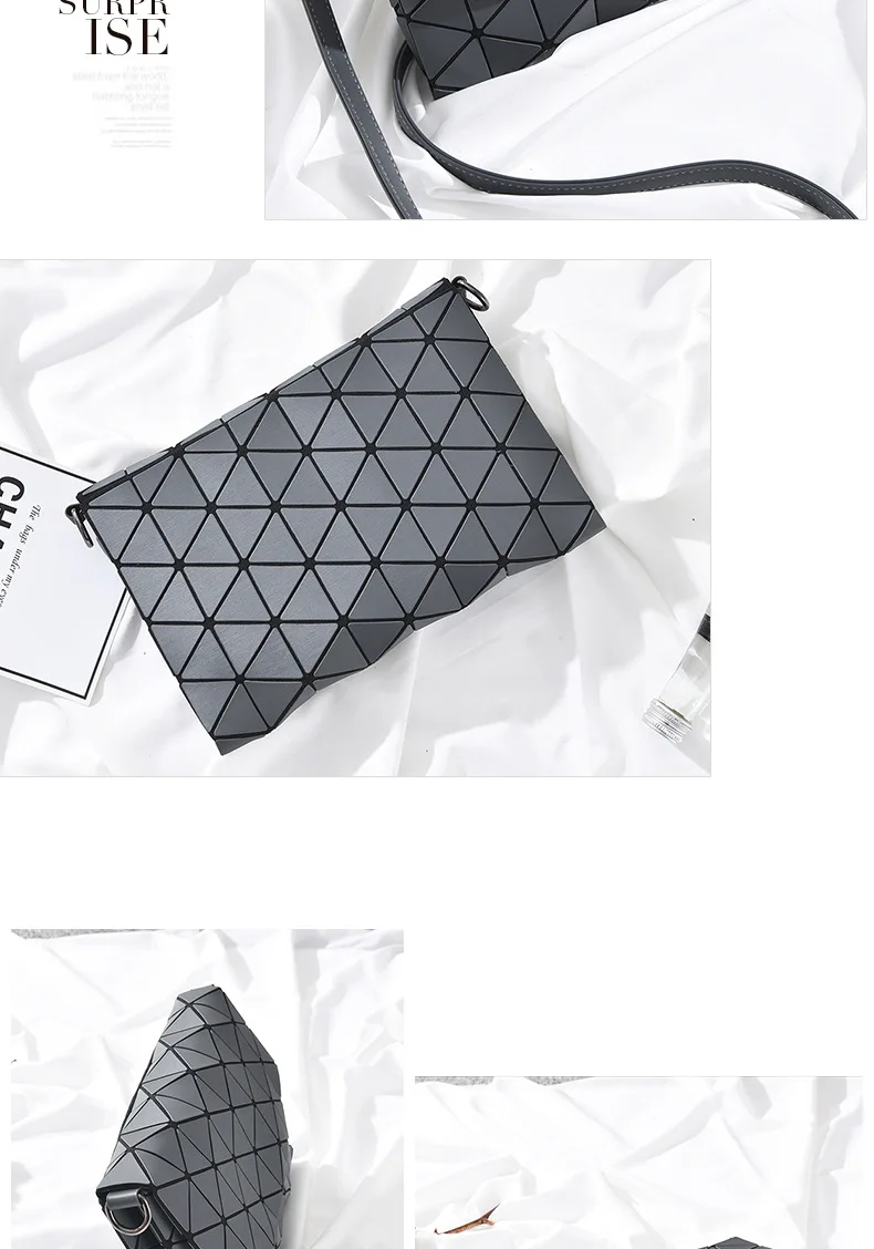Women Diamond Lattice Laser Sequins Mirror Shoulder Bag Latest Style Geometry Quilted Plaid Mosaic Hasp Messenger Evening Bag (10)
