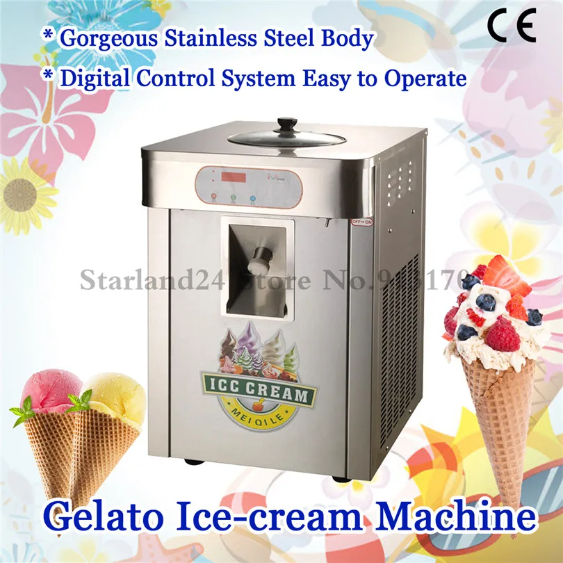 Hard Ice Cream Machine Stainless Steel Gelato Maker Production Yield 18