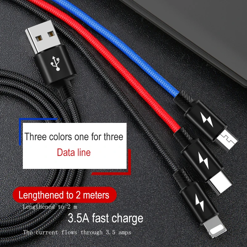 3в1 USB кабель 8Pin Micro usb type C кабель для зарядки iPhone X samsung S9 кабель для зарядки Micro USB шнур для зарядки