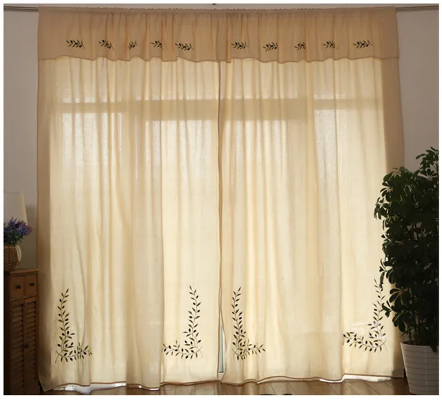 Pays d\'amérique Style Beige Double Couche Rideau Top Coton et Lin ... Pays d\'amérique Style Beige Double Couche Rideau Top Coton et Lin ...