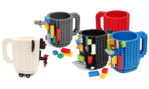 350ml Creative Coffee Mug Travel Cup Kids Adult Cutlery Lego Mug Drink
Mixing Cup Dinnerware Set for Child
