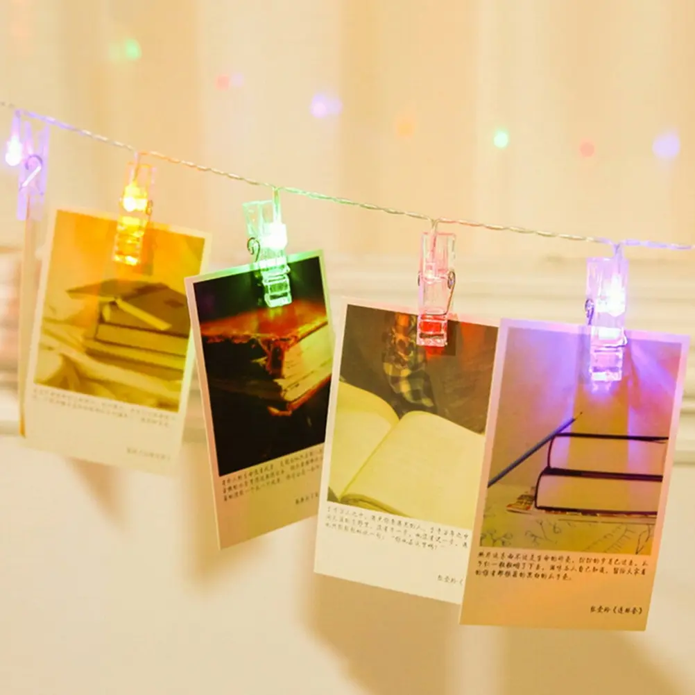 2,2 м 20 светодиодов праздничное освещение DIY фото клип декоративная открытка цепь освещение на аккумуляторе лампы дома для рождественской