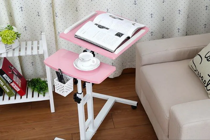 250309/складной мобильный небольшой стол/домашняя кровать с простым столом/краска стальная труба/Humanized дизайн/Ленивый прикроватный стол для ноутбука/