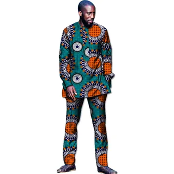 

Fashion African Men Clothes Sets Man's Tops+Trousers Set Printing Clothing Dance Festive Costume Africa Clothing Customized