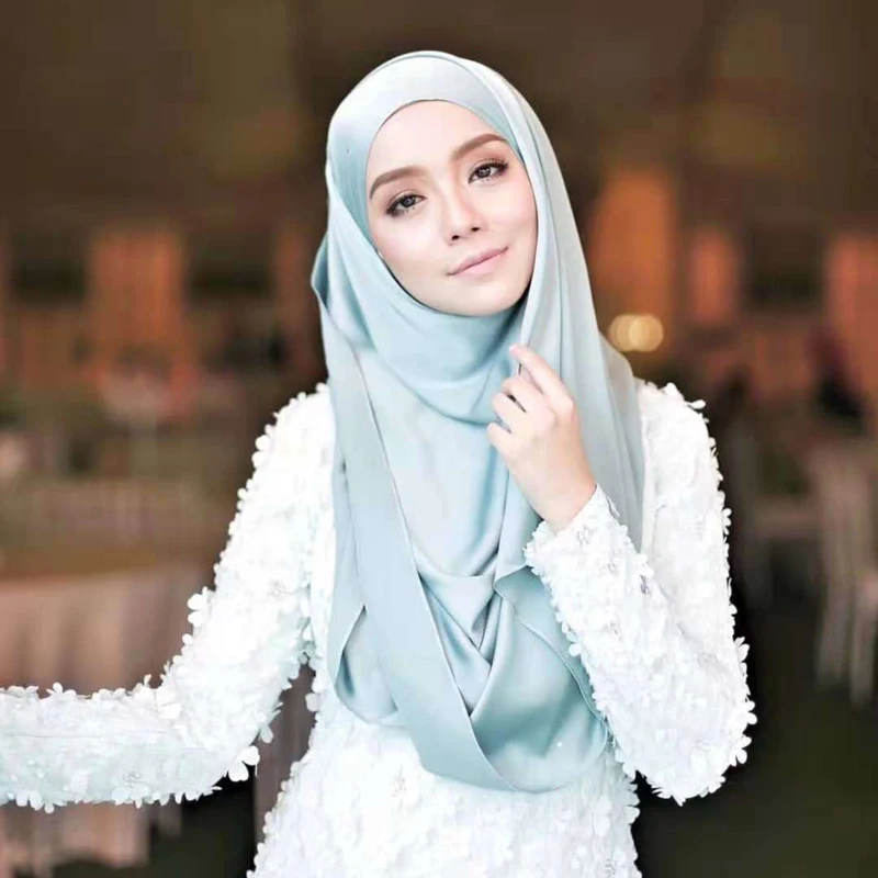 2019 Новый Шелковый мусульманский шарф, хиджаб, шаль на голову, сатиновая Пашмина, бандана, ислам, фуляр, femme musulman Turban