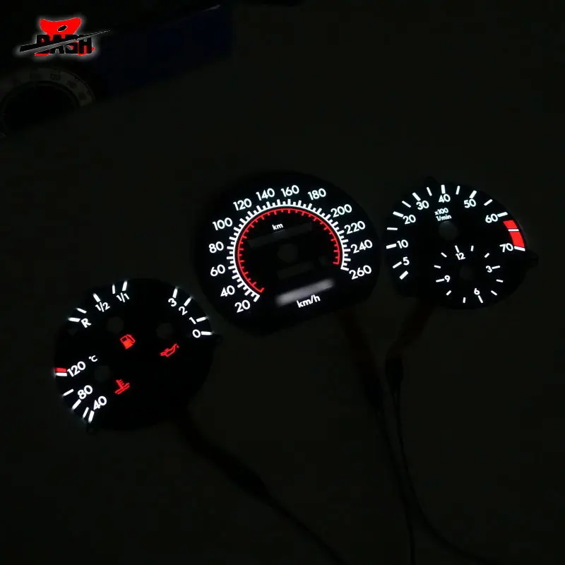 Даш F G L 260 км без экономии для W124 W126 EL светящийся манометр черная панель белое