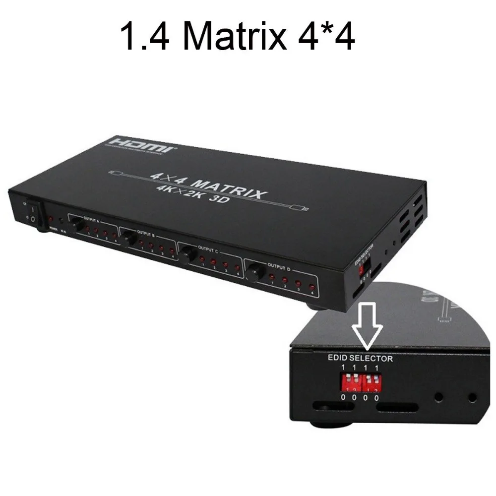 Качество 4x4 HDMI1.4 матричный коммутатор 4 в из HDMI Splitter Full HD 1080 P К x 2 3D HDTV видео аудио