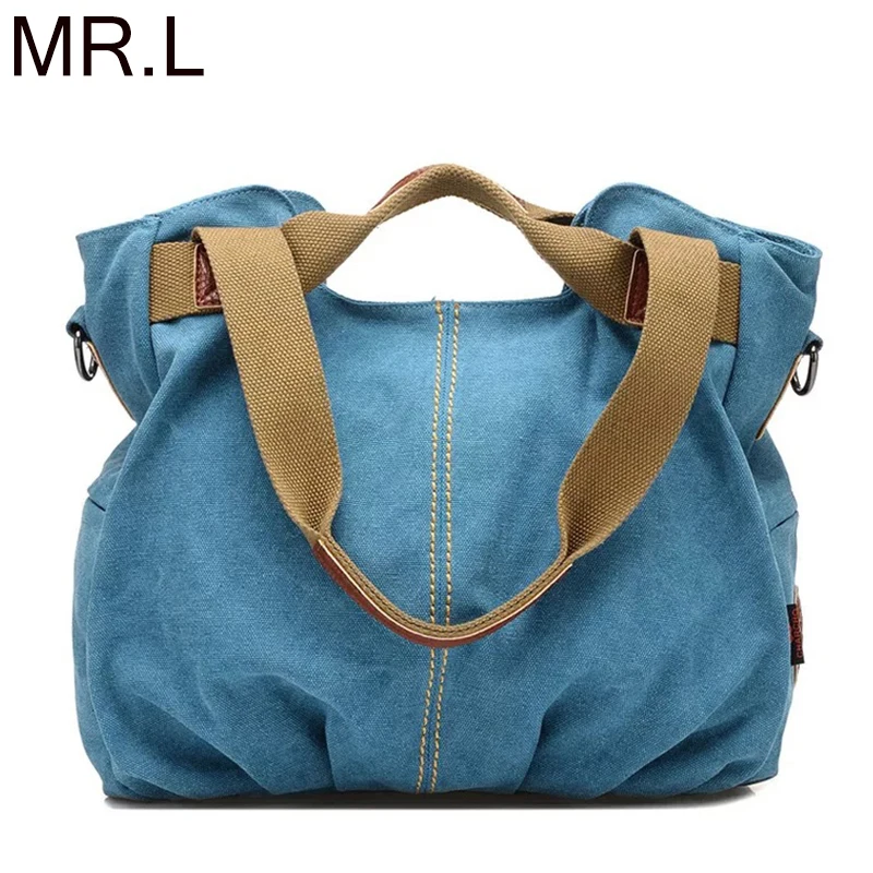 

MR.L Brand handbag Women Shoulder Bags Female Large Tote Bags Soft Corduroy Canvas Bag Crossbody Messenger Bag For Women 2019