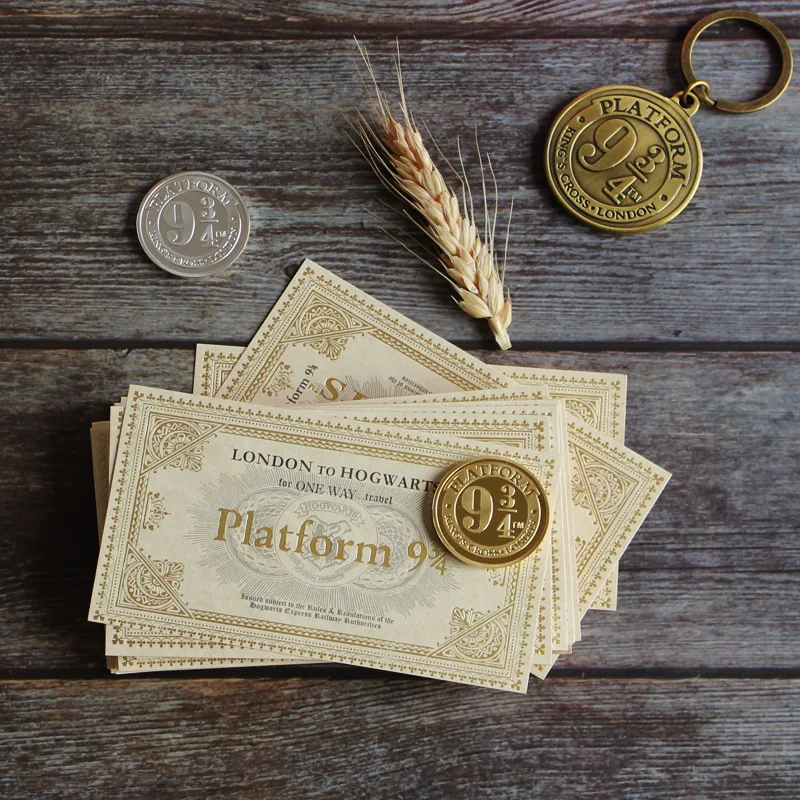 

50pcs Pack for Harri Potter Wizarding World Hogwarts London Express Train Ticket Golden Stamping Quality Gifts for Fans No.257