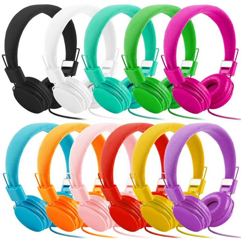 

Candy Color Portable Headphones with Microphone Cute Headband Earphone For IPhone Xiaomi Stereo Headsets Fone De Ouvido