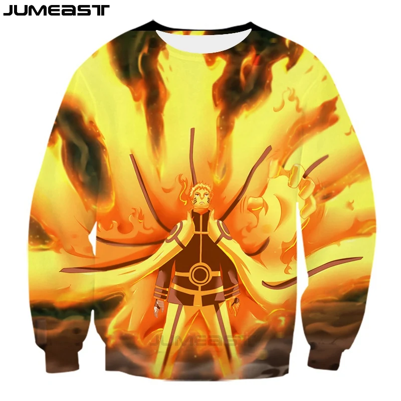 Jumeast бренд для мужчин/для женщин 3D печатных Толстовка мультфильм аниме Наруто модная футболка с длинными рукавами спортивный пуловер Весна футболки - Цвет: 19