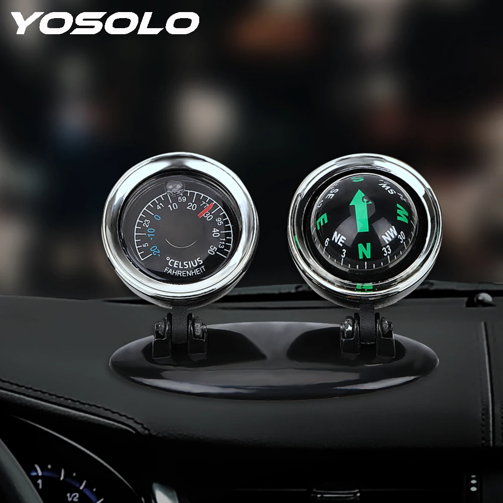 

2 in 1 Car Compass Thermometer Direction Dashboard Guide Ball Car-styling Car Ornaments Vehicle Automotive Accessories