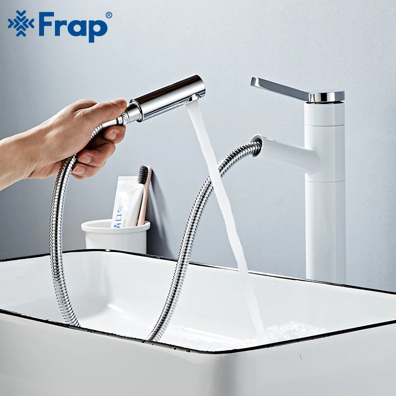 Billig FRAP becken wasserhahn pull out badezimmer basin waschbecken wasserhahn einzigen handgriff wasserfall wasserhahn kalt und heißer Wasser Kran Schiff Sinken mixer