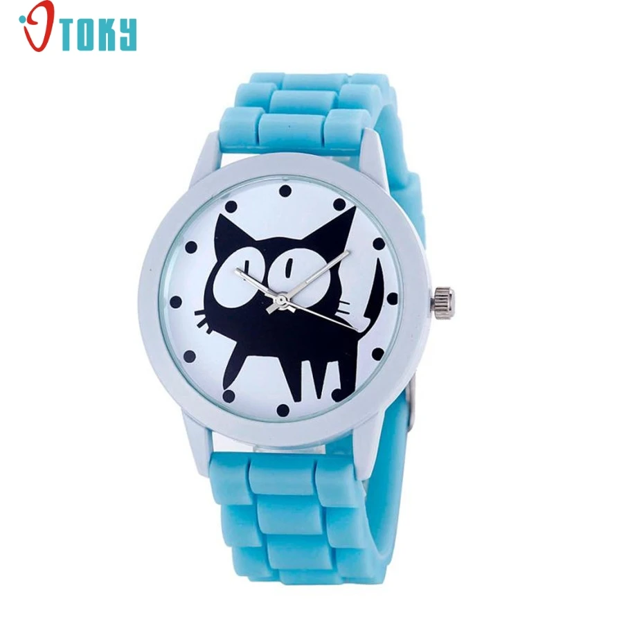 

OTOKY Willby Black Cat Watch Silicone Jelly Wrist Watches For Women Girl 2019 Drop Shipping
