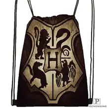 Custom hufflepuff-@ 02-походная сумка на шнурке милый рюкзак для детей(черная спинка) 31x40 см#180611-03-127