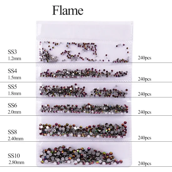 Полная красота 10 цветов микро размер 1440 шт хрустальные стразы для камешки для дизайна ногтей смешанные DIY камни для нейл-арта части Аксессуары CH025 - Цвет: Flame