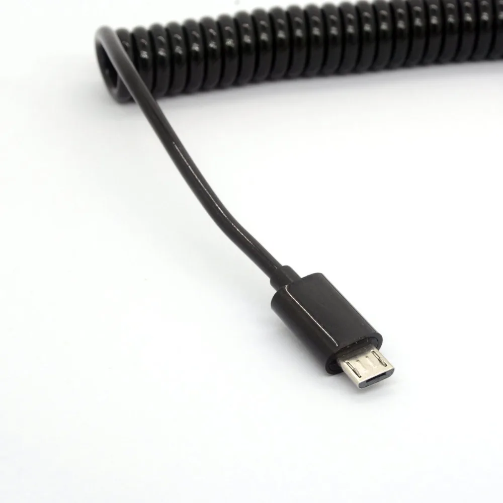 2.5M USB 2.0 A Male to Micro USB B Spiral Coiled Adapter USB Data Charging Cables Connector USB Charger Cable