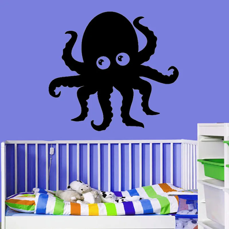 ZOOYOO Cartoon Design Octopus Wall Stickers Home Decor Kitchen Bathroom
