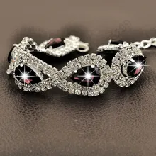 Luxury Wedding Woman Jewelry 100% 925 Sterling Silver Shiny Water Drop SWA Element Austrian Crystal Fashion Bracelets 9 Colors