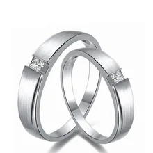 Love Diamond Ring 18K White Gold Diamond Wedding Rings Couple Set Genuine Gold Engagement Ring Wedding Band
