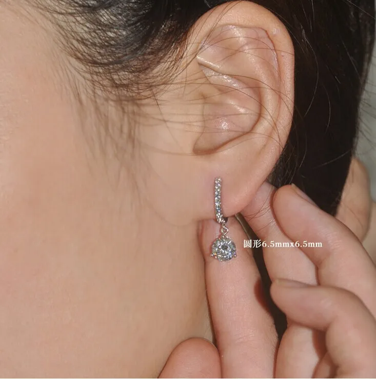 Серьги подвески из серебра пробы с имитацией бриллиантов|earrings yellow|earrings cristalearrings