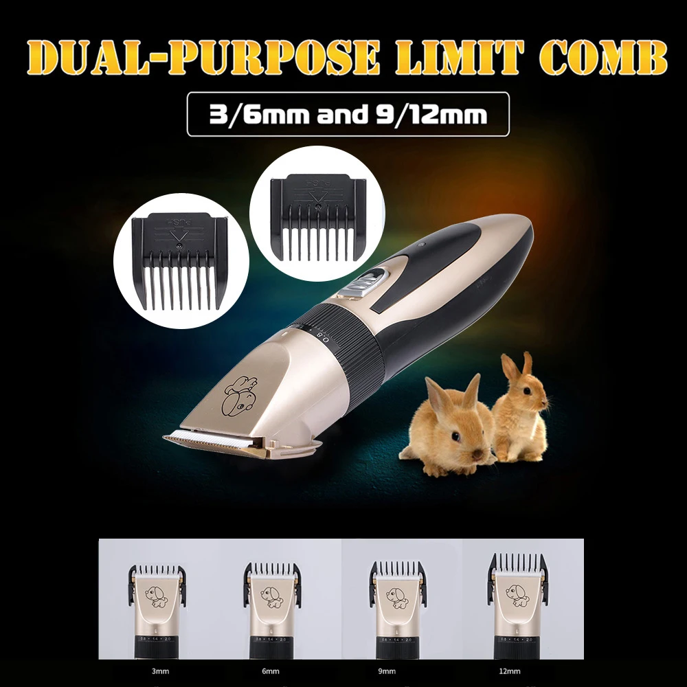 

Pet Grooming Hair Clipper Rechargeable Low Noise Cordless Dog Cat Rabbit Hair Trimmer Cutter Kit