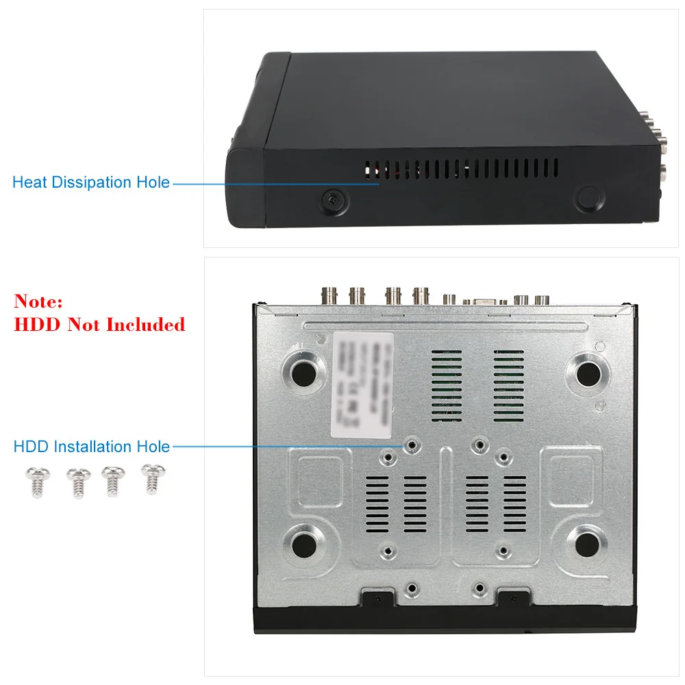 KKmoon видеонаблюдения Системы комплект 8CH 1080P 5-в-1 цифровой видео Регистраторы+ 4*720P AHD Водонепроницаемый ИК CCTV Камера+ 4* 60ft кабель