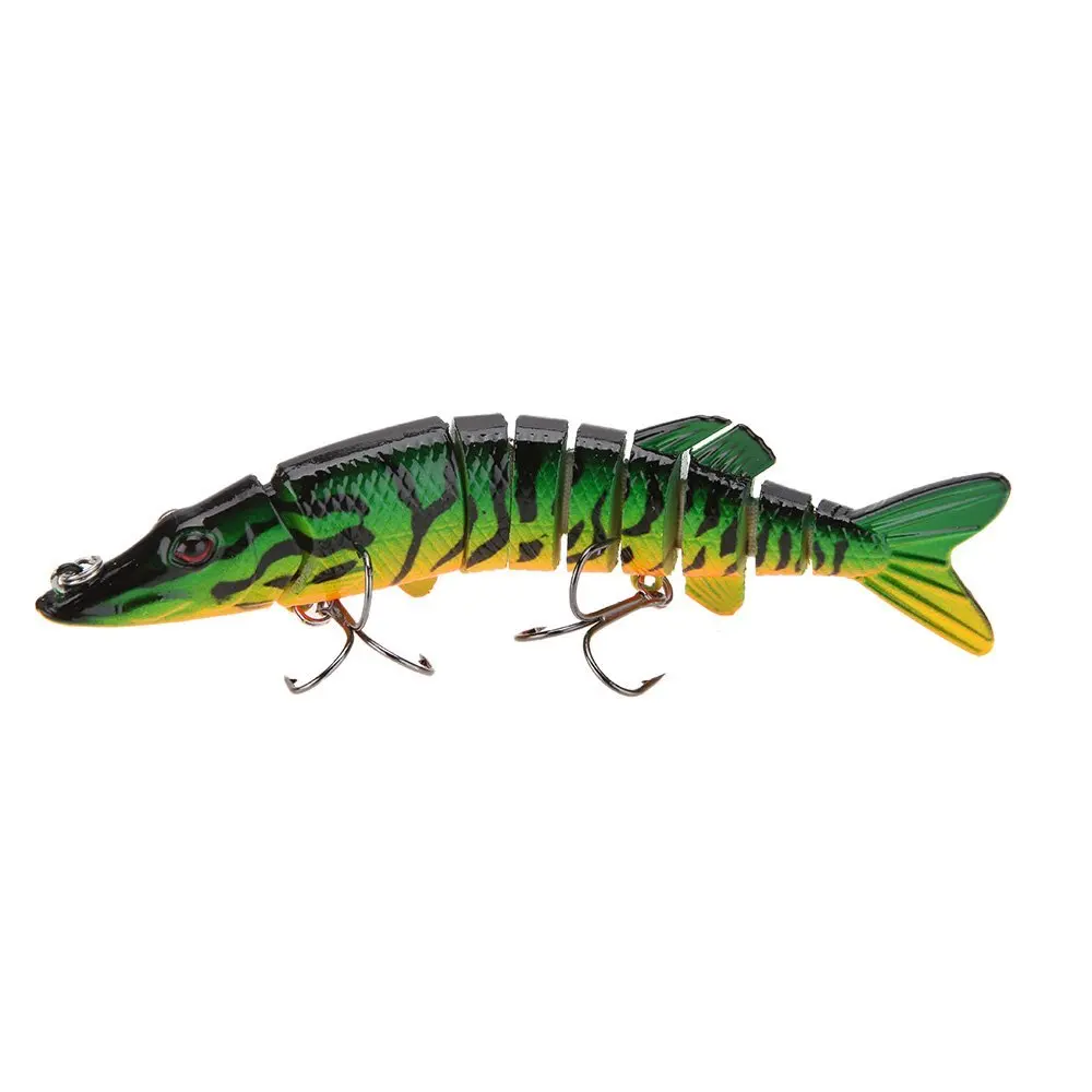 

Realistic multi-Articule hard Fishing Lure 9 segment Pike Maskinonge Swimbait crankbait hard fish lures with two Triple hook