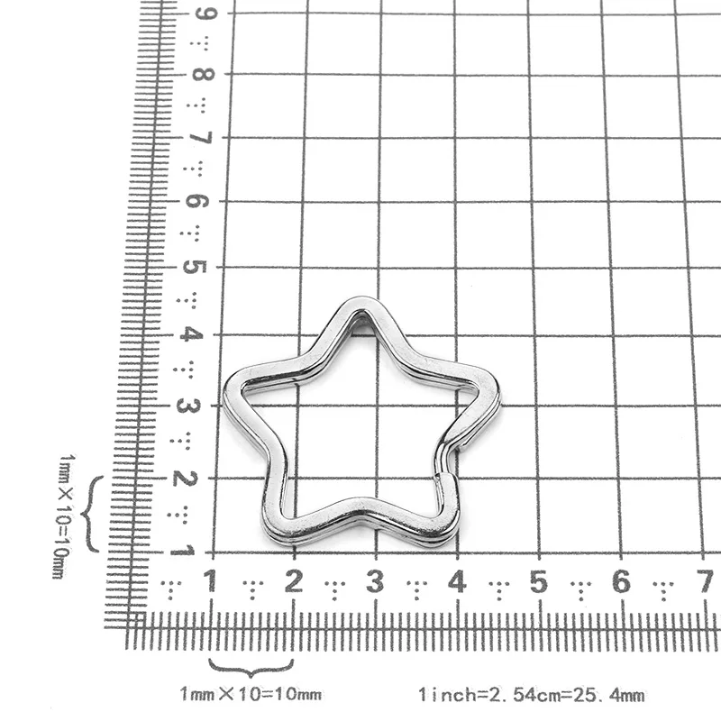 10 шт./лот металлический сплав сердечко серебряного цвета в форме звезды Брелоки DIY брелоки подвески ювелирные изделия аксессуары - Цвет: 4