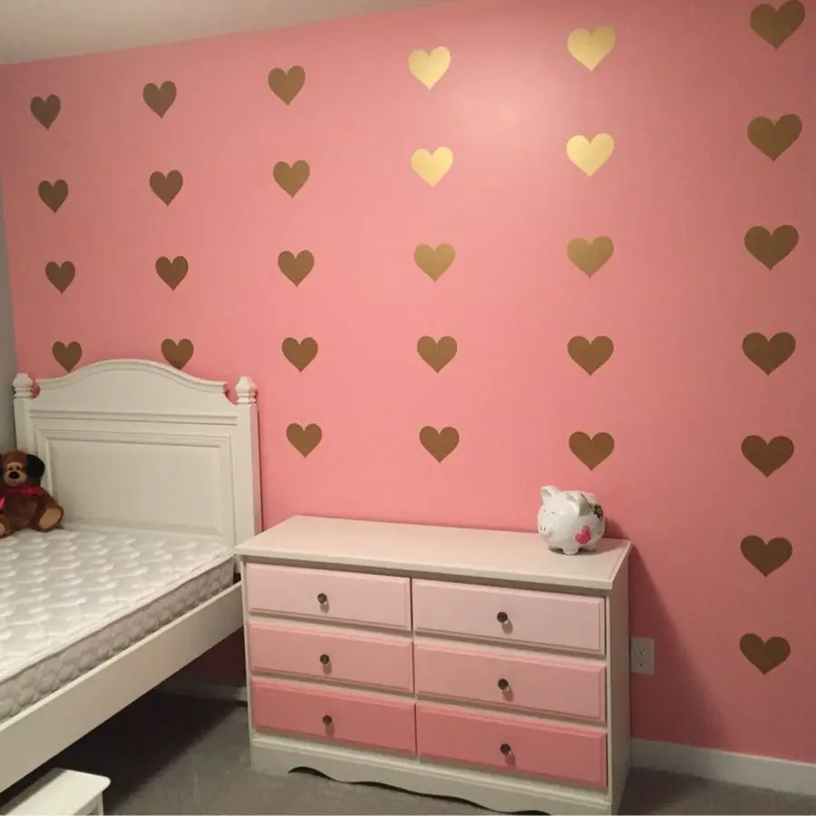 Little Hearts Wall Stickers Removable Home Decoration Wallpaper Decals Girl Room