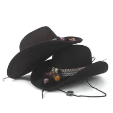 Ковбойский стиль, Ha, женский, мужской, шерстяной ролл-ап, джентльмен, Outblack Sombrero Hombre, джаз шляпа, ветряная веревка, размер 56-58 см