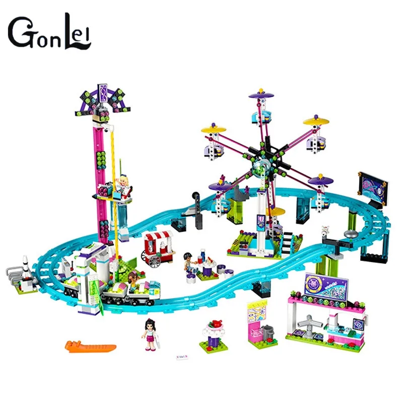 (GonLeI) 01008 1024pcs building blocks Girl Friends Amusement Park Roller Coaster figure toys for children цена (GonLeI) 01008 1024pcs building blocks Girl Friends Amusement Park Roller Coaster figure toys for children цены онлайн