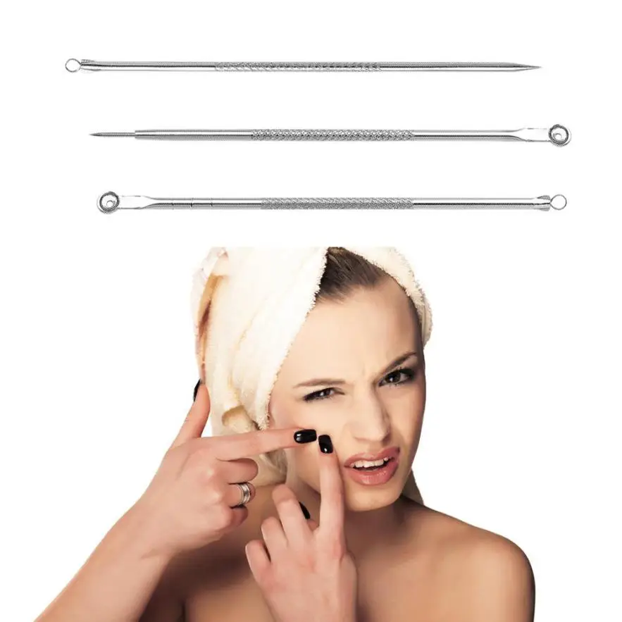 3Pcs/1 set Stainless steel acne needle blackhead removal Pimple Blemish