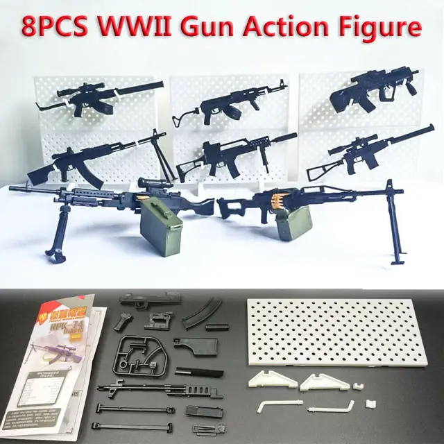 SWAT 1/6 Scale World Gun Assemble Model RPK74 M240 PKP Tavor G36KSK 9A-91 AK47/AKM ASVAL Rifle Machine Gun Model Puzzles Block 2