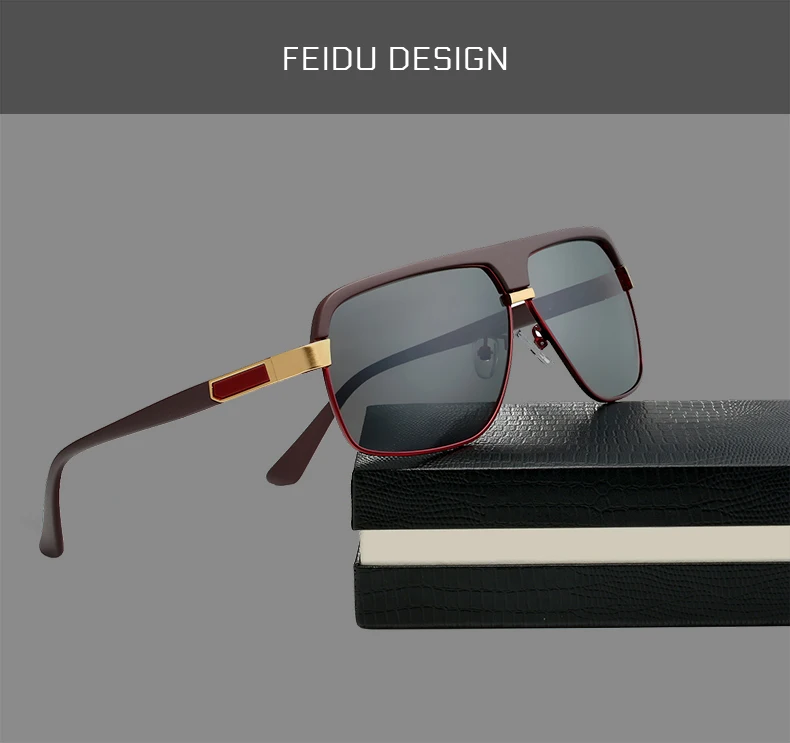 FEIDU бренд поляризованные Солнцезащитные очки для женщин Для мужчин сплав Рамки Защита от солнца очки высокое качество Винтаж ретро очки