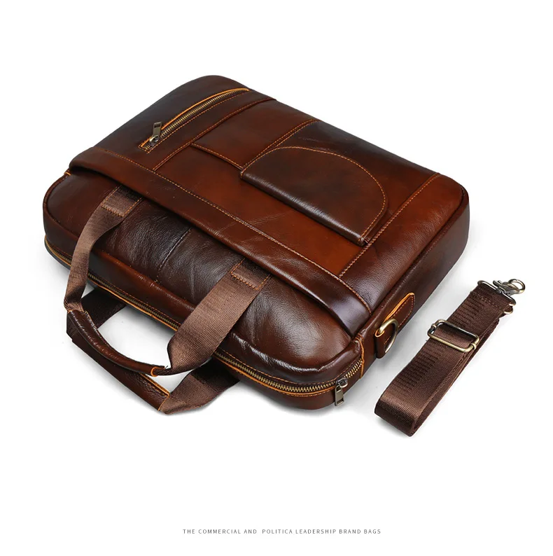 Настоящая женская сумка из натуральной кожи Бизнес 15,6 "портфели для ноутбуков Женская Офисная сумка через плечо винтажные дорожные сумки