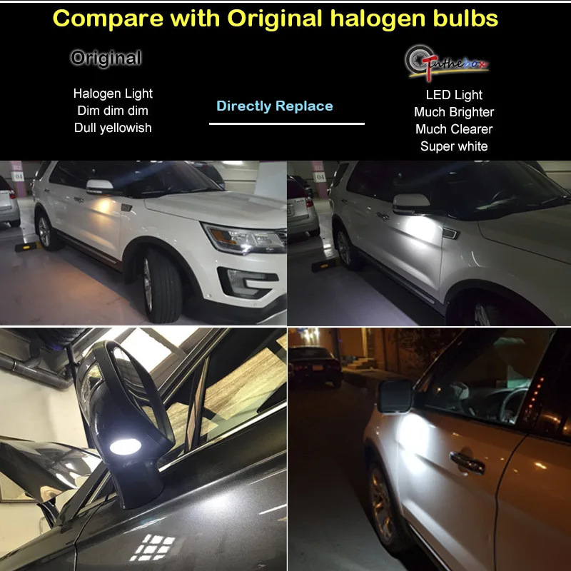 Лампа Gtinthebox для бокового зеркала Ford F150 Raptor Edge Explorer Flex Fusion Lincoln Navigator Mark LT MKX и т. Д. 12