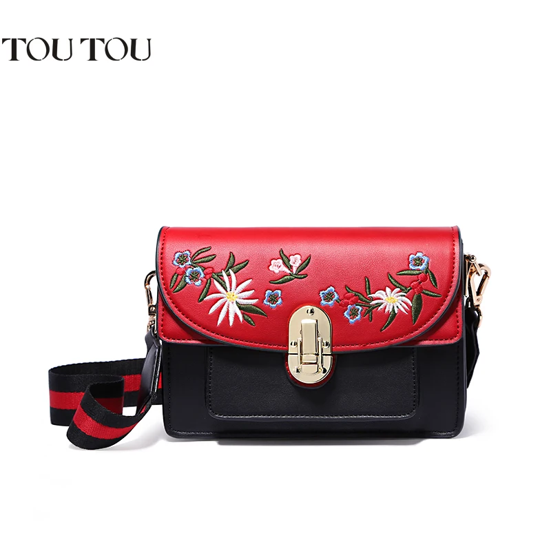 

2020 New Year Korean Christmas Bag Women Wide Shoulder Strap Brand Single Shoulder Handbag