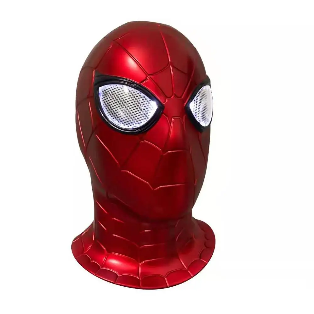 Yacn Spiderman PVC Mask Spider-Man Far From Home Spider Man LED light for Adult Headgear Superhero Cosplay Accessory Props